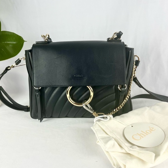 CHLOE Medium Faye Day Quilted Calf Leather Hand and Shoulder Bag Boho with COA - Picture 2 of 16